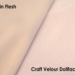 Craft Velour Doll Making Fabric Doll Face Pink, Doll Skin Flesh Fabric Doll Body Sewing Cloth Perfect for making 20cm cotton dolls image 4