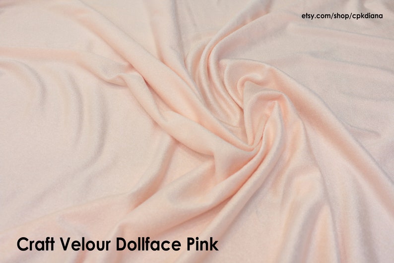 Craft Velour Doll Making Fabric Doll Face Pink, Doll Skin Flesh Fabric Doll Body Sewing Cloth Perfect for making 20cm cotton dolls image 3
