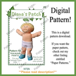 3. Training Pants Undies Underwear PDF DIGITAL PATTERN for your Cabbage Patch Kids {Download, Print, Sew}