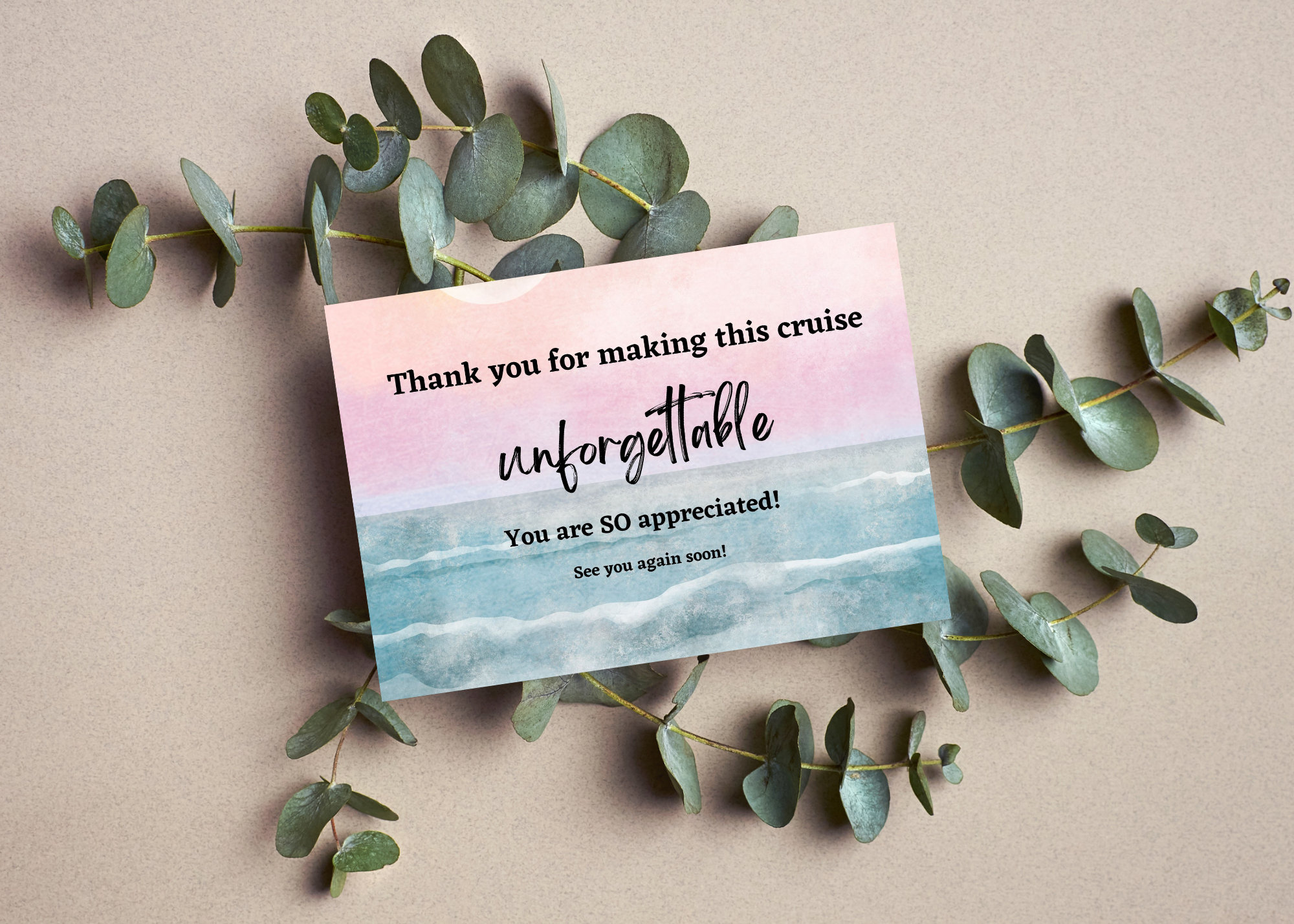 Cruise On Thank You Cards For Crew - 6 Pack Appreciation Cards For Cruise Staff