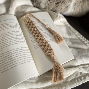 Marcador de macramé, marcapáginas de macramé, Boetmienne