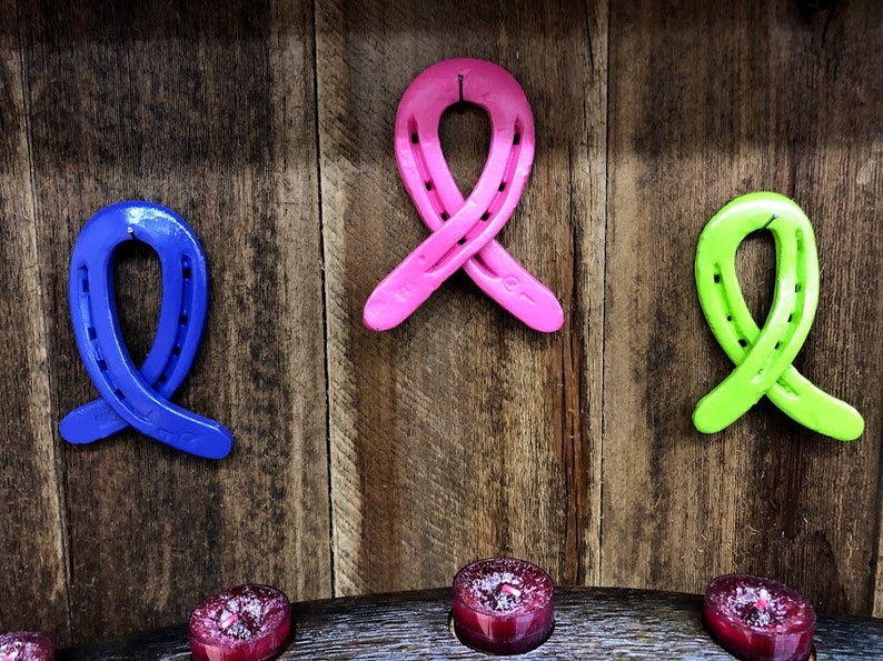 Horse Shoe Cancer Ribbons Etsy