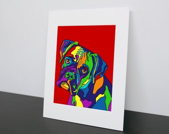 Boxer Matted Art Print  | USA Made Giclée Print | Boxer Wall Art | Unique Gift for Boxer Dog Lovers