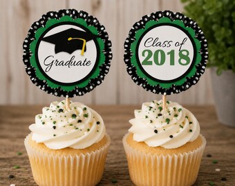 Graduation Cupcake Toppers Custom order (Set of 12)
