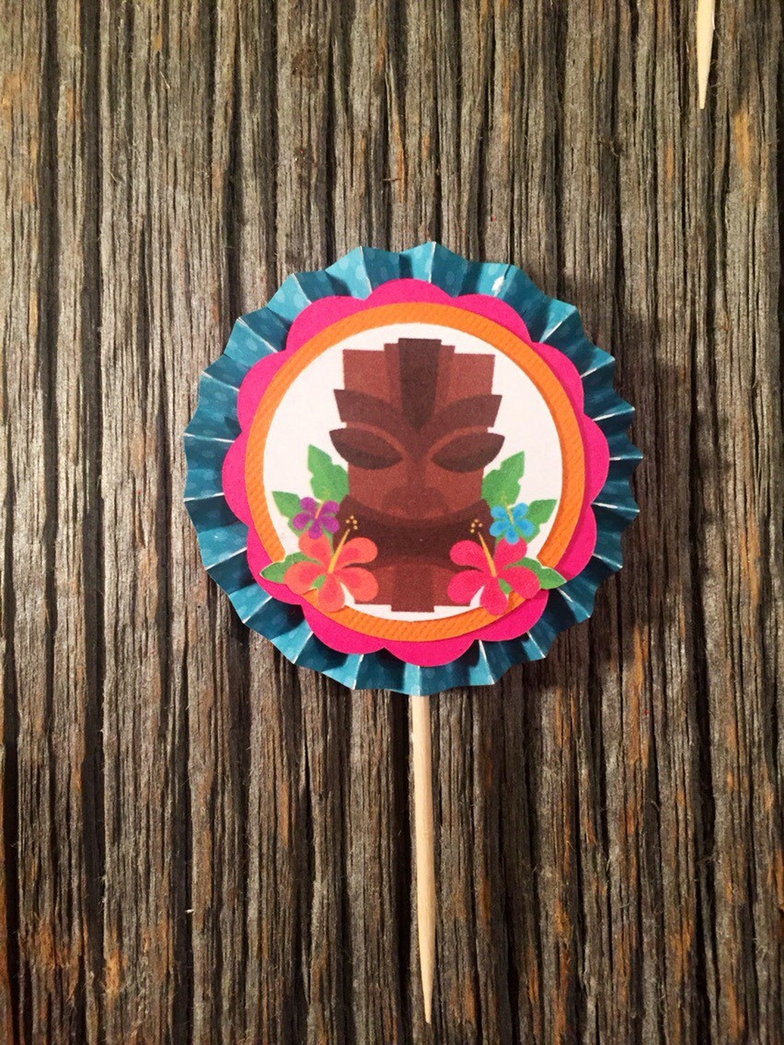 Luau Cupcake Toppers set of 12 Etsy