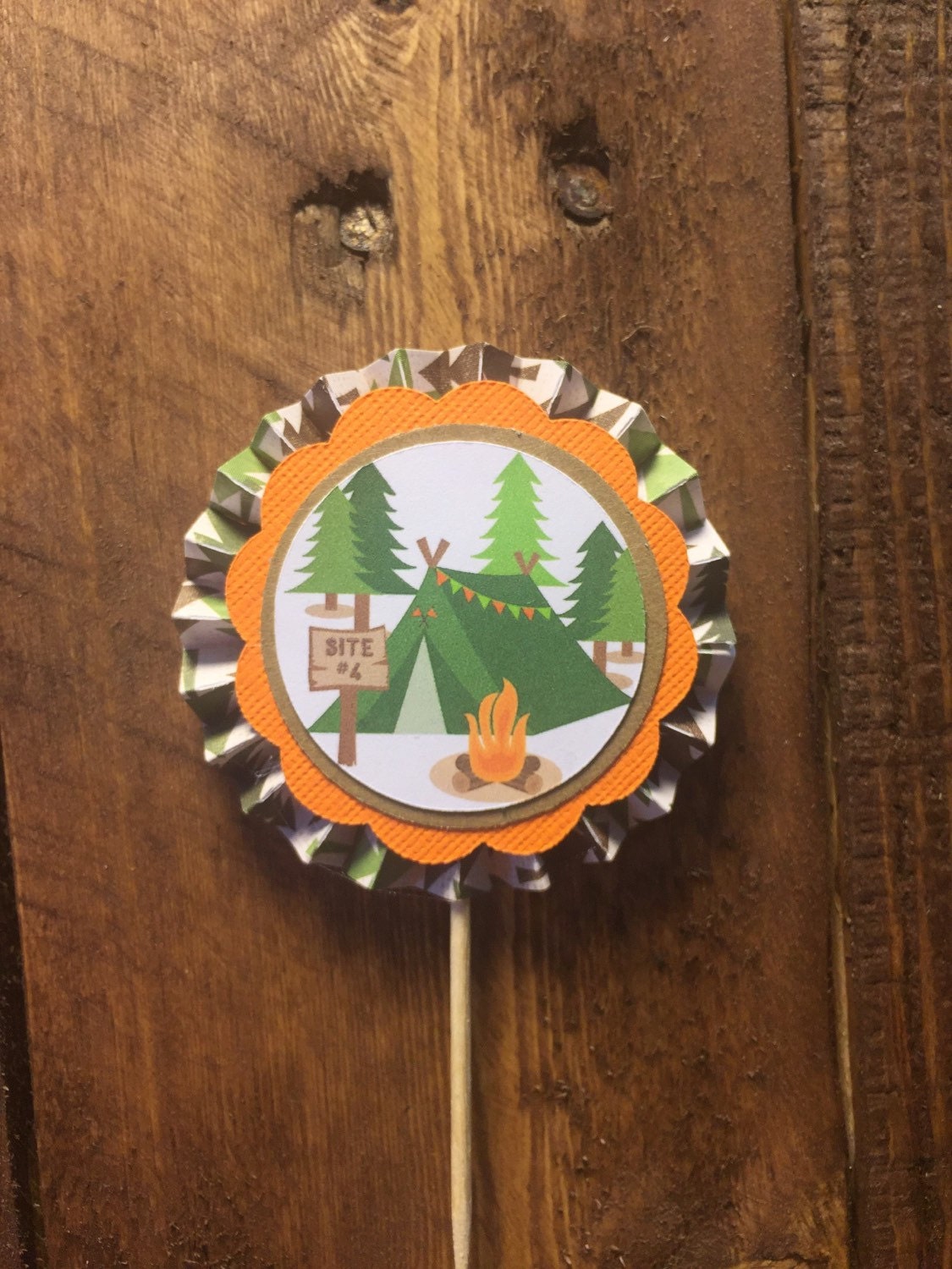 Camping Cupcake Toppers set of 12 Etsy