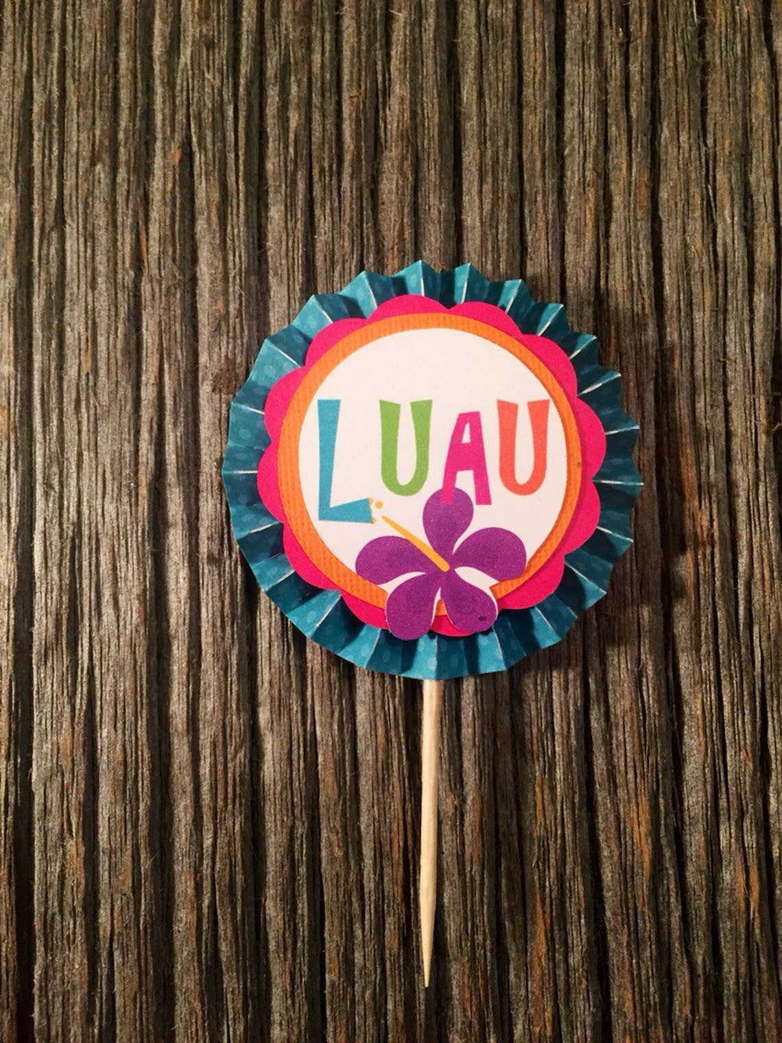 Luau Cupcake Toppers set of 12 Etsy