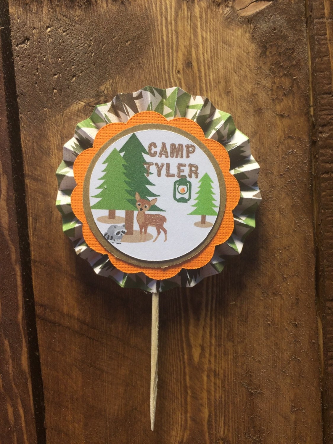 Camping Cupcake Toppers set of 12 Etsy