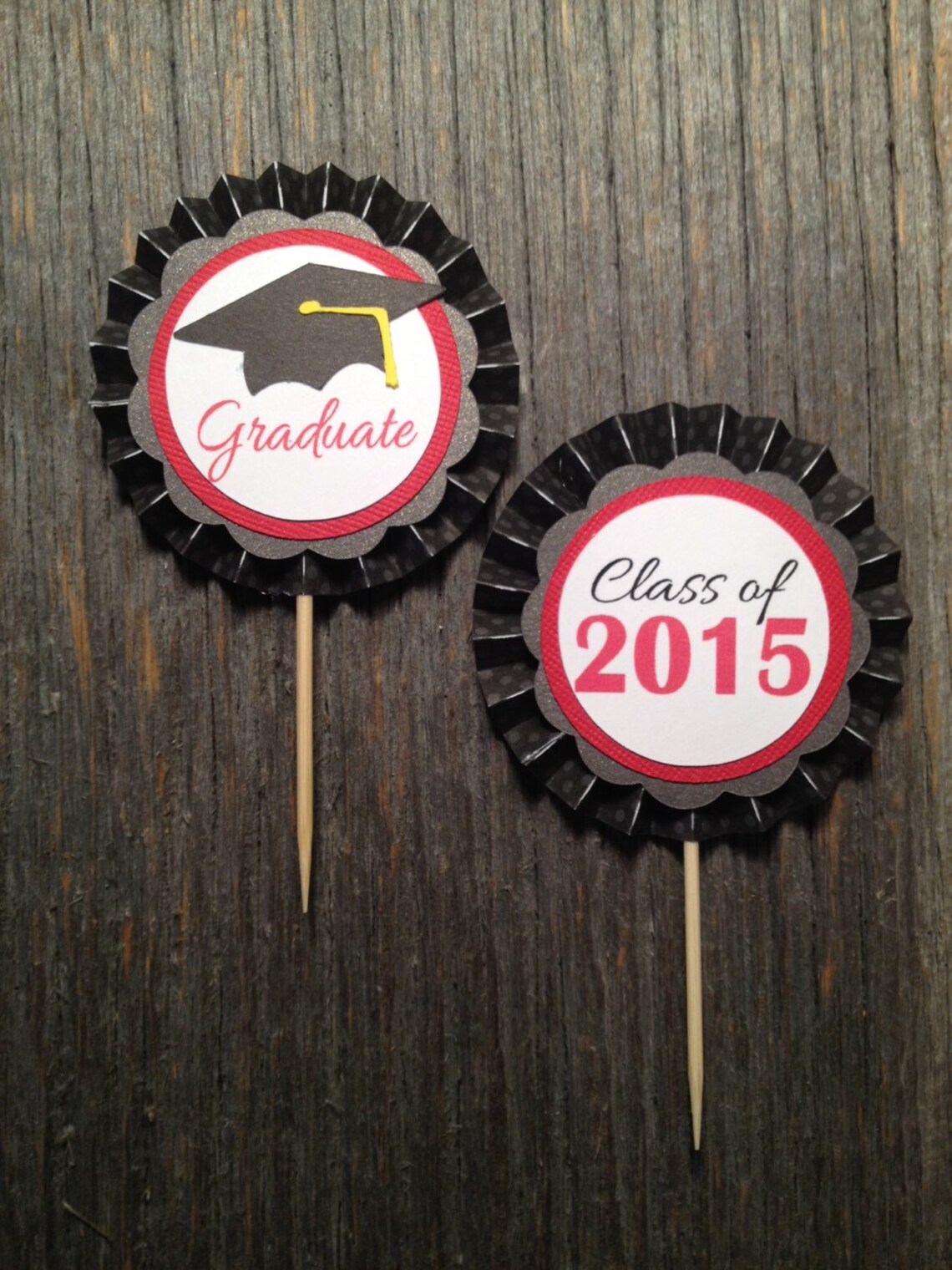 Graduation Cupcake Toppers Custom Order set of 12 Etsy