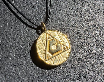 【as\"on】ASON TRAIN NECKLACE METAL Zeo and Turbo Double-sided Coin Necklace Gift Tommy's