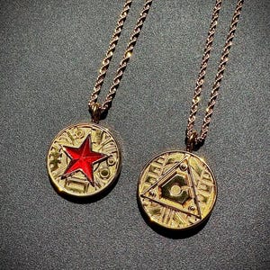 Collar con moneda de poder de doble cara METAL Red Zeo y Turbo, regalo Ranger, legado de Tommy