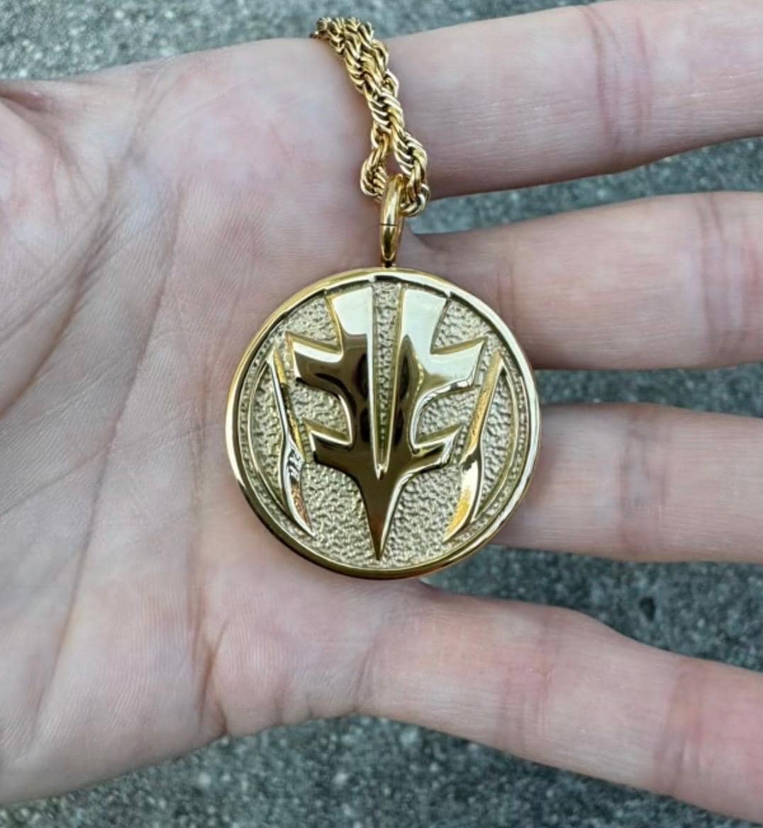 ネックレス・ペンダント more jude 2way Ribbon necklace 4BKS093 METAL Double-sided Dragonzord and Tigerzord Coin Gift