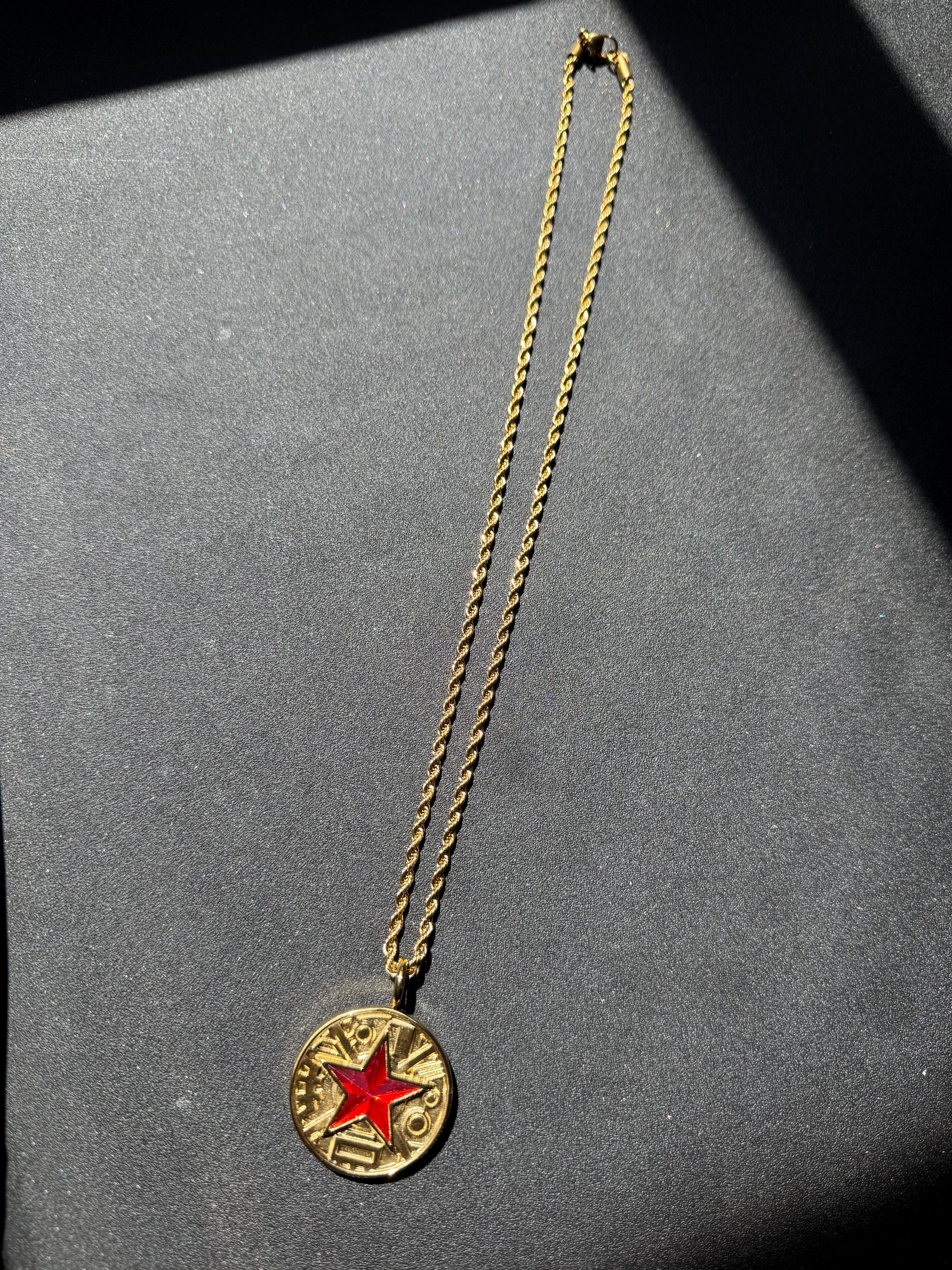 METAL Zeo and Turbo Double-sided Coin Necklace Gift Tommy's