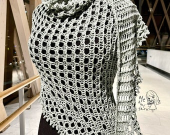 Patrón chal de crochet - Cactus espacial - chal de crochet asimétrico - Patrón PDF