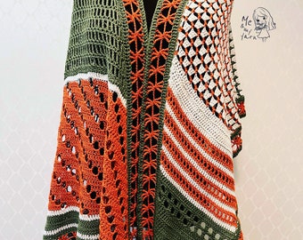 Crochet Pattern - Down the rabbit hole shawl - asymmetrical triangle crochet shawl - PDF pattern