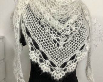 Crochet Pattern - Lapland lace shawl - asymmetric crochet shawl - PDF pattern