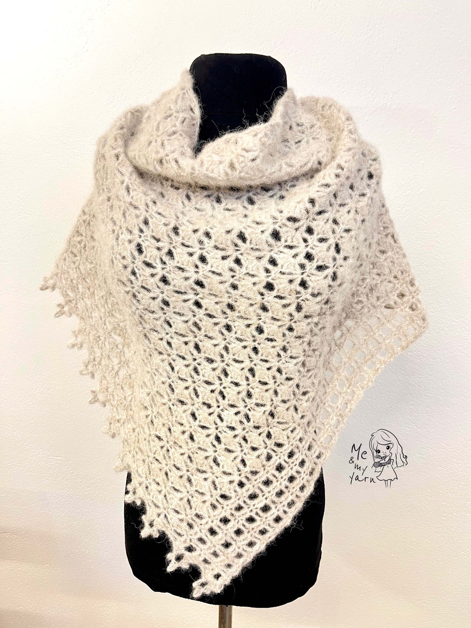 Crochet Pattern Queen Elizabeth Shawl Triangle Crochet Etsy