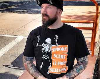 Spooky Scary 12 Foot Skeleton T-shirt Halloween decor diy