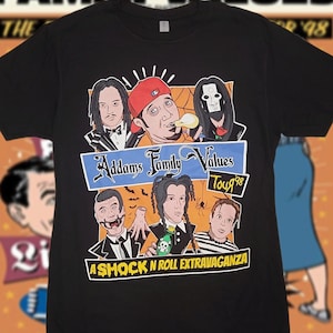 Addams Family Values Tour &#39;98 Camisa Sick New World Korn Limp Bizkit nu metal Miércoles