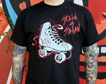 Skatin 4 Satan T-shirt pentagrama patins