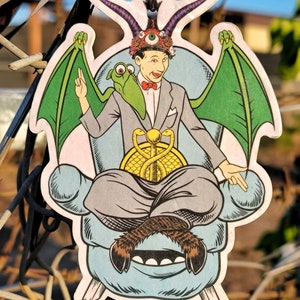 Baphomet Pee-Wee Herman odświeżacz powietrza do samochodu Paul Reubens Tim Burton Satanistyczny Satanizm