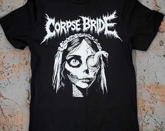 Camiseta Corpse Bride Emily death metal black metal Tim Burton goth