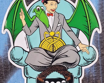 Adesivo de alta qualidade do Baphomet Pee-wee Herman