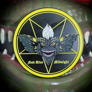Gremlins Venom black metal 2&quot; enamel pin pentagram Welcome To Hell