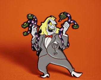Broche de esmalte Beetlejuice Pee-Wee Herman Tim Burton Sandworm Pee-Wee Estranho e Incomum