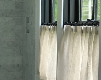 Custom Linen Cafe Curtains  made to order | Fabric included