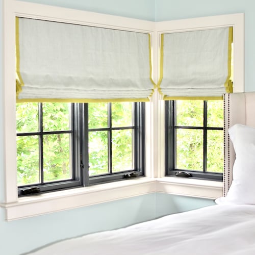 Custom Washable Roman Shade Classic Flat and Fold With Cords Etsy