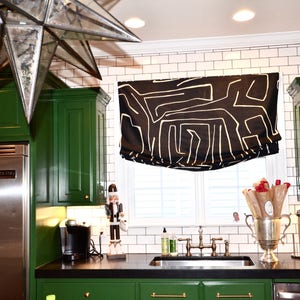 Custom Relaxed  Roman Shade | Kelly Wearstler &#39;Graffito&#39;