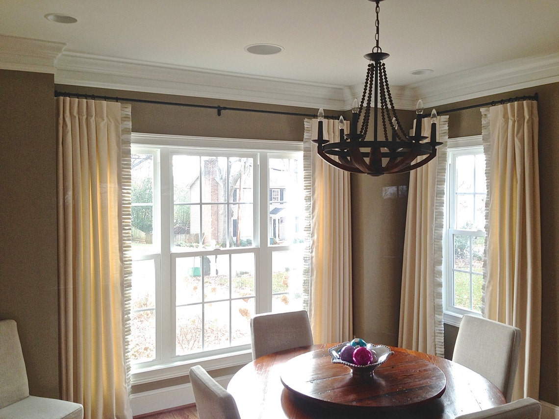 Custom Pleated Drapery Panels with Ruffled Edge Etsy