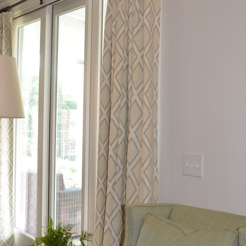 108 Banded Drapery Panel Custom Curtains 28 Color Etsy