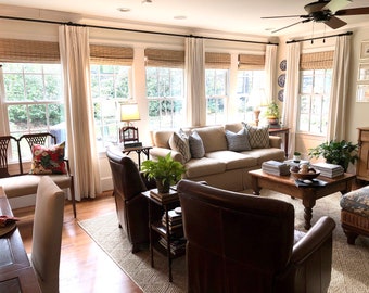 Custom Cordless Natural Woven Roman Shades