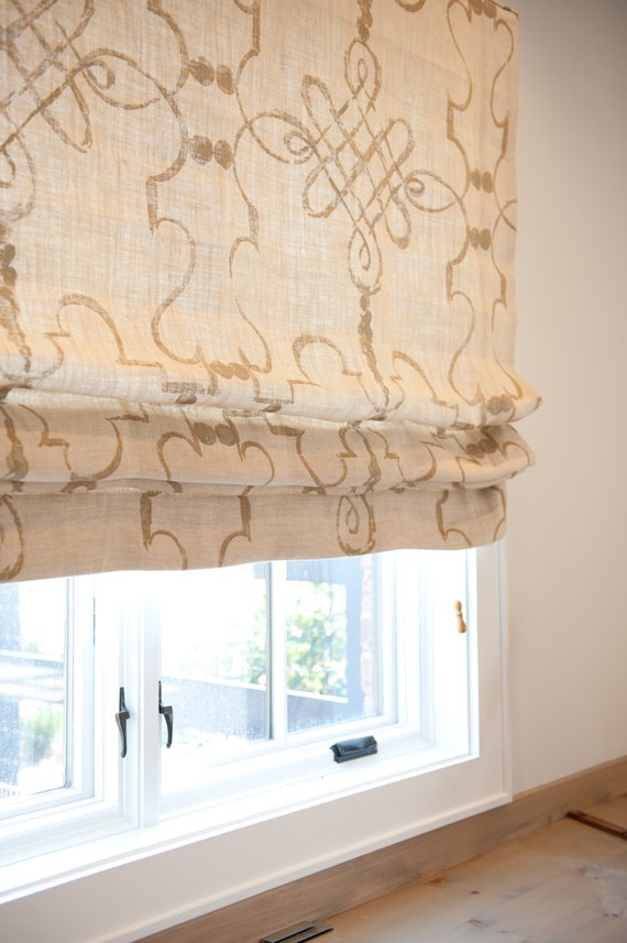 Custom Classic Flat Roman Shade Designer Fabric Etsy