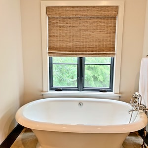 Custom Cordless Natural Woven Roman Shades