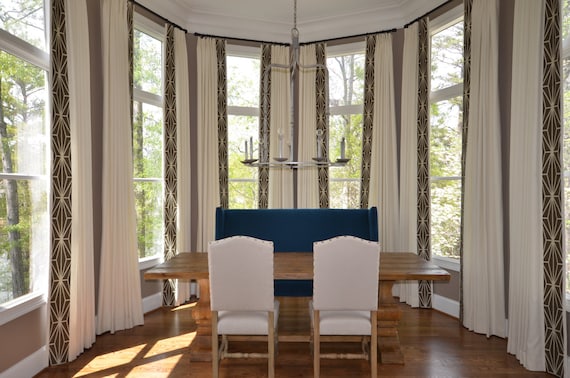 Custom Banded Drapery Panels Etsy