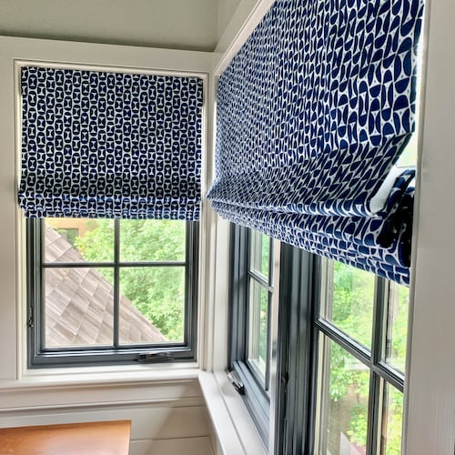 Colored Trim Roman Shades Custom Fabric Modern Shades Etsy