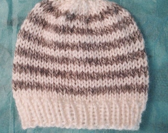 Gender neutral stripe baby beanie