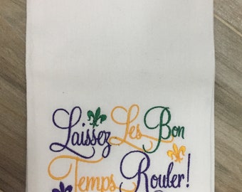 Tea towel All Cotton Name Brand Mardi Gras Design