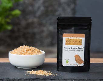 Toasted Coconut Organic Flavor Infused Gourmet Sugar, flavor boost for cold brews, baked goods, and more, infused sugar for sweet and savory