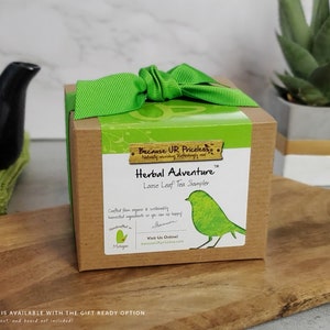 HERBAL TEA SAMPLER, loose leaf tea gift set, gift idea for stress relief, organic tea gifts to say congrats, Christmas gift idea image 2