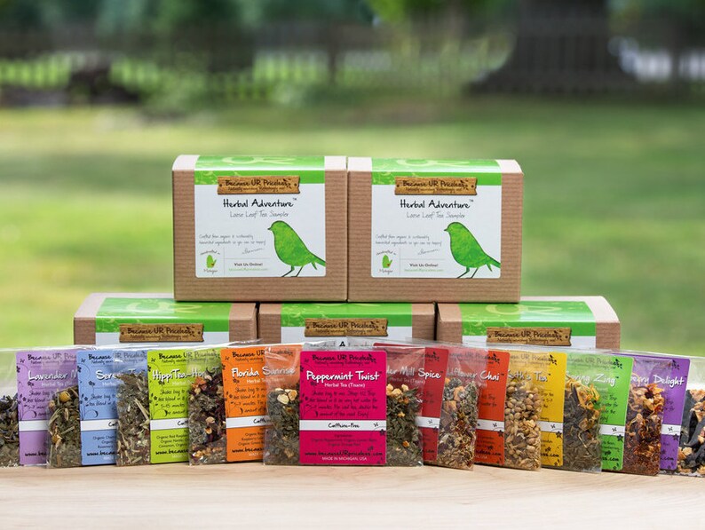 HERBAL TEA SAMPLER loose leaf tea gift set gift idea for