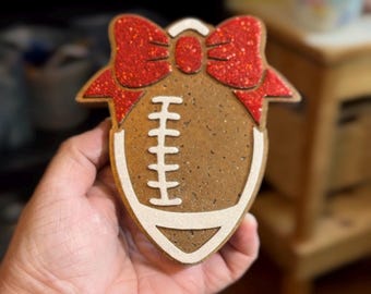 Football with Bow Freshie Car Air Freshener