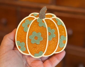 Pumpkin with Flowers Freshie Car Air Freshener