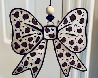 Leopard Bow Car Freshie Air Freshener