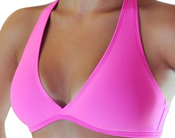 Basic Deep V-Neck Cleavage Workout Sports Bra Halter Top Back Clip Brazilian Fitness Wear Gym Clothes Crossfit Fit Women's Apparel Clothing Deep cleavage top | Etsy