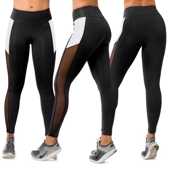 black and white gym leggings