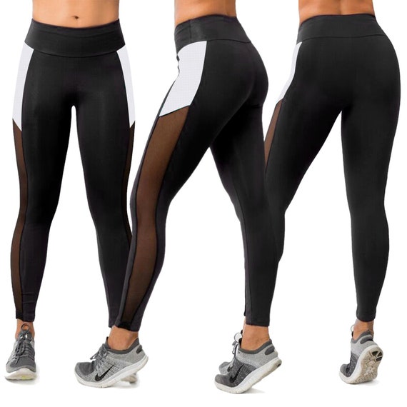 black and white workout leggings